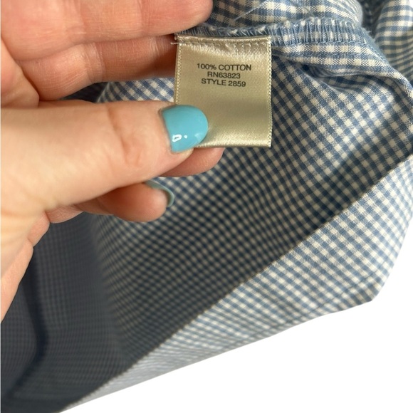 Christopher & Banks Gingham Blue and White Skirt Button Accents Womens Sz 14 - Picture 7 of 10
